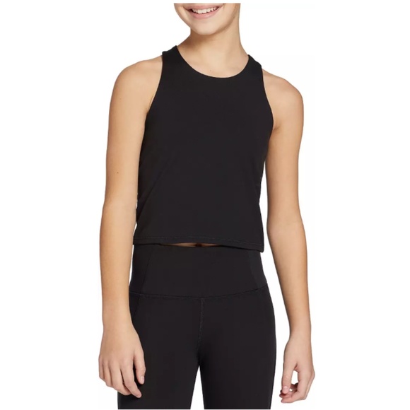 DSG Girls' Performance Shelf Bra Tank Top Black, XS - Picture 1 of 7